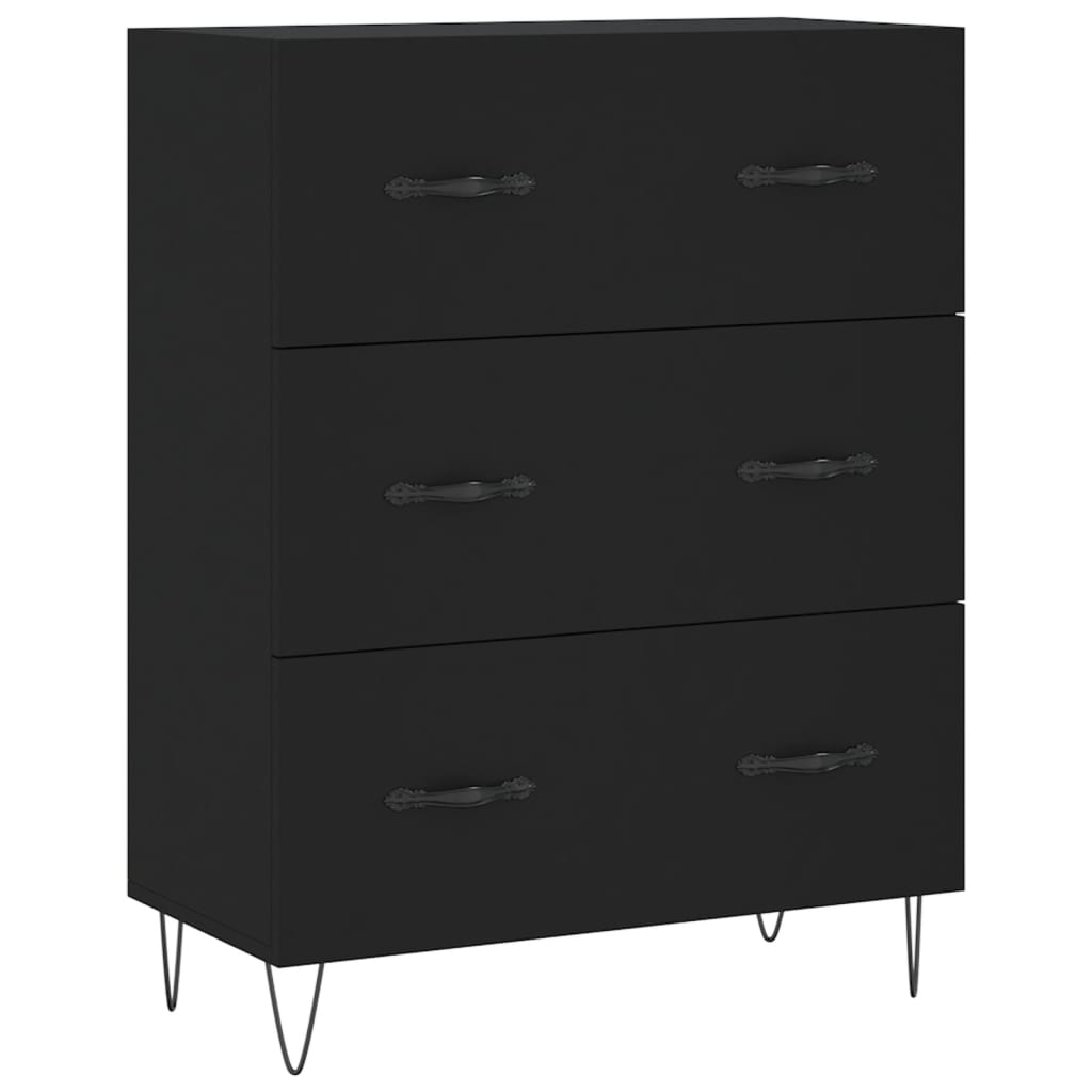 Credenza Nera 69,5x34x90 cm in Legno Multistrato - homemem39