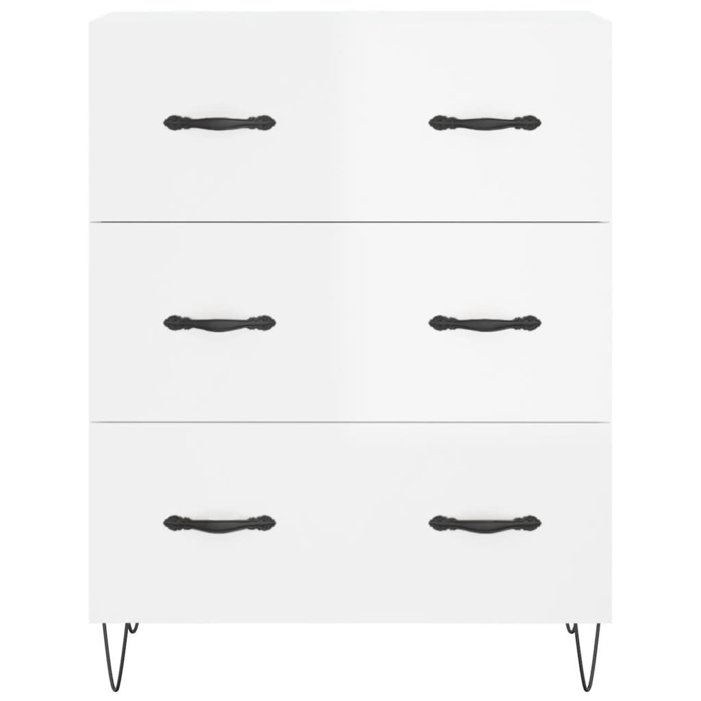 Credenza 69,5x34x90 cm in Legno Multistrato Bianco Lucido - homemem39