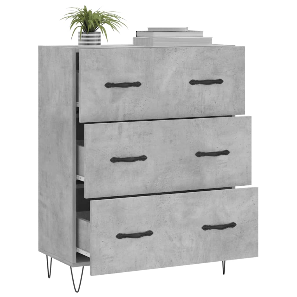 Credenza Grigio Cemento 69,5x34x90 cm in Legno Multistrato - homemem39