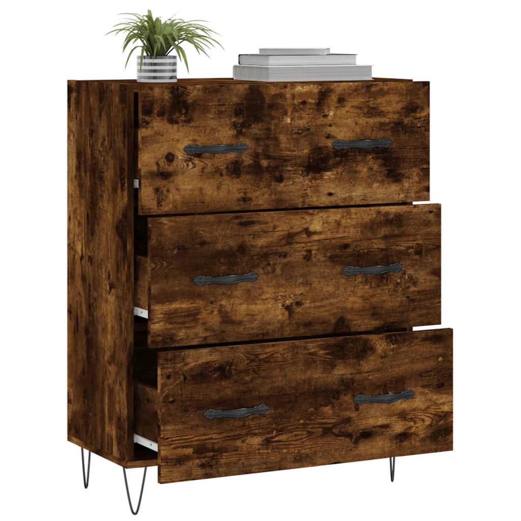 Credenza Rovere Fumo 69,5x34x90 cm in Legno Multistrato - homemem39