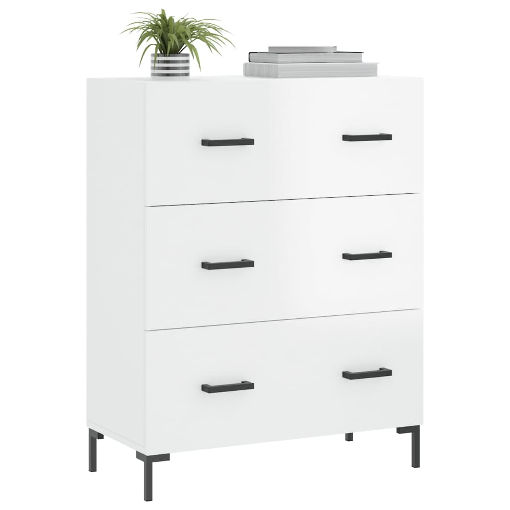 Credenza 69,5x34x90 cm in Legno Multistrato Bianco Lucido - homemem39