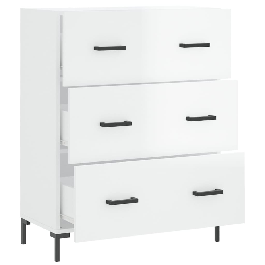 Credenza 69,5x34x90 cm in Legno Multistrato Bianco Lucido - homemem39