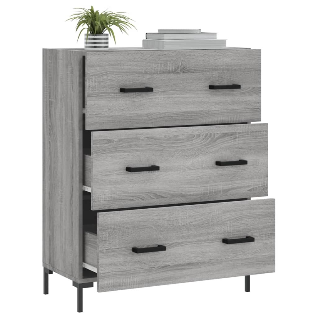 Credenza Grigio Sonoma 69,5x34x90 cm in Legno Multistrato - homemem39