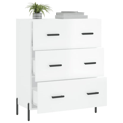 Credenza 69,5x34x90 cm in Legno Multistrato Bianco Lucido - homemem39