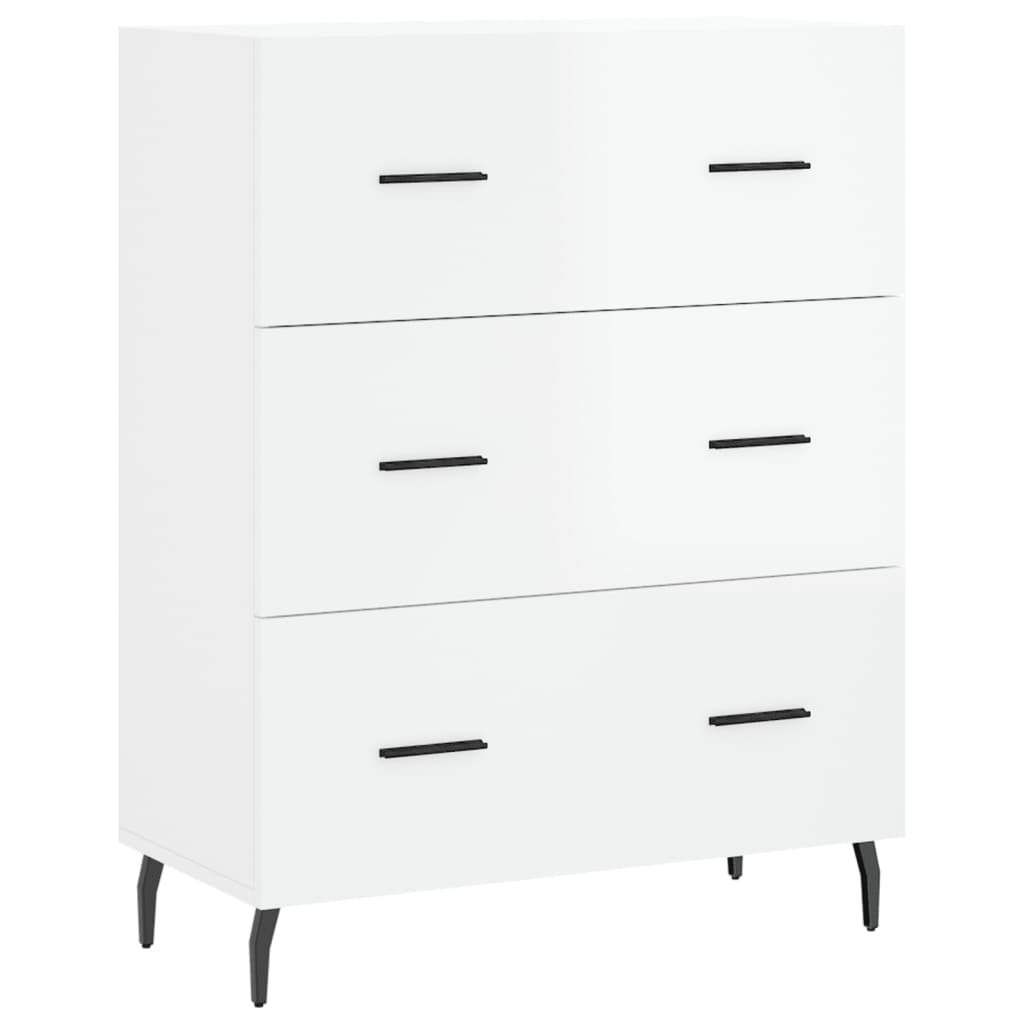 Credenza 69,5x34x90 cm in Legno Multistrato Bianco Lucido - homemem39