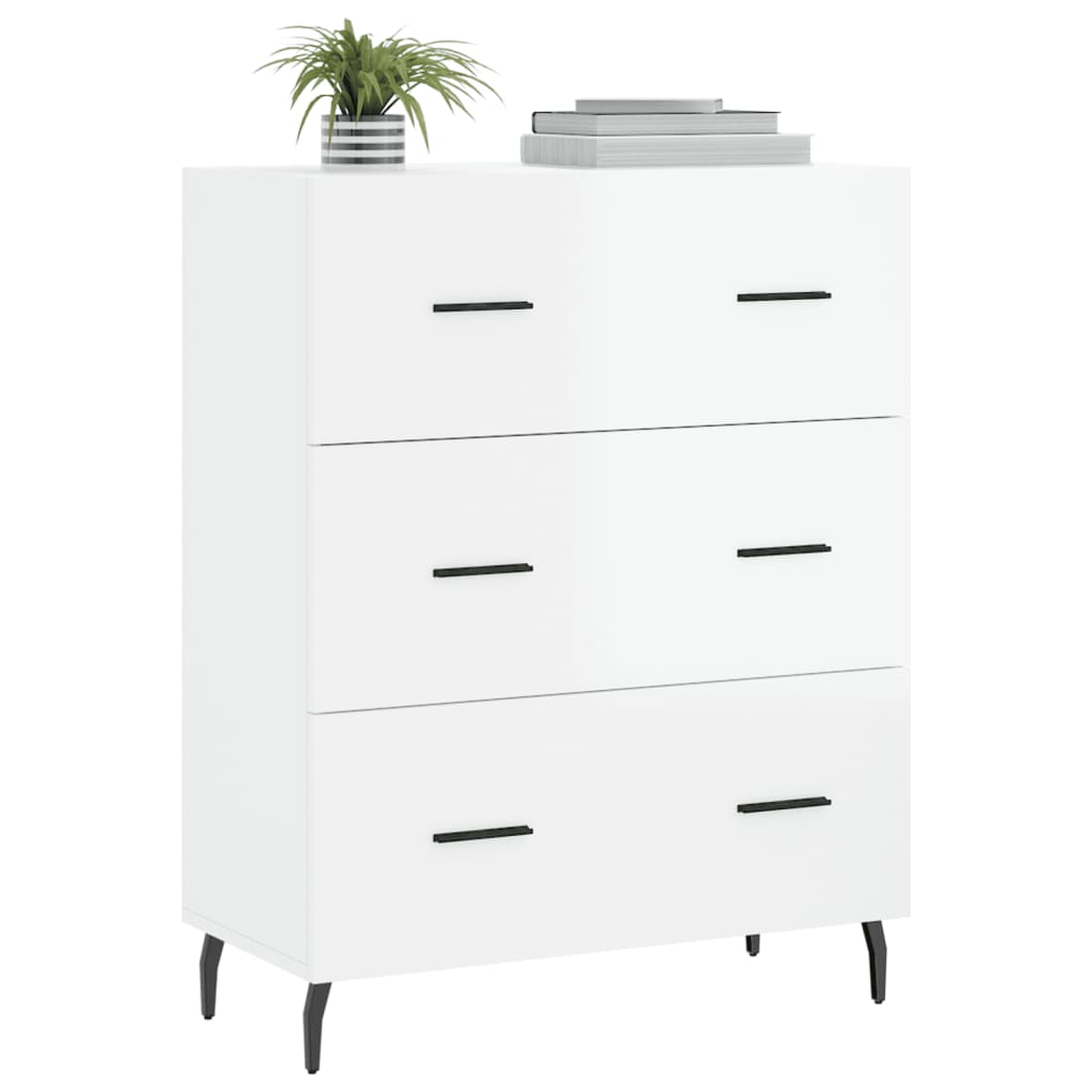 Credenza 69,5x34x90 cm in Legno Multistrato Bianco Lucido - homemem39