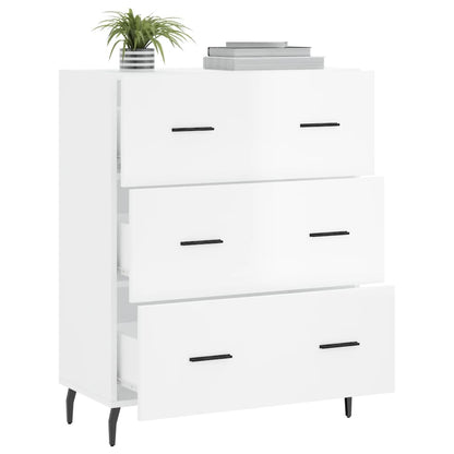 Credenza 69,5x34x90 cm in Legno Multistrato Bianco Lucido - homemem39