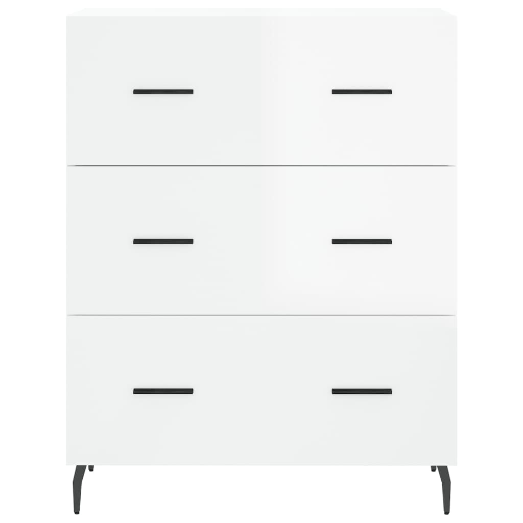 Credenza 69,5x34x90 cm in Legno Multistrato Bianco Lucido - homemem39