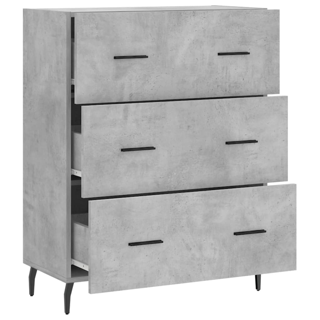 Credenza Grigio Cemento 69,5x34x90 cm in Legno Multistrato - homemem39