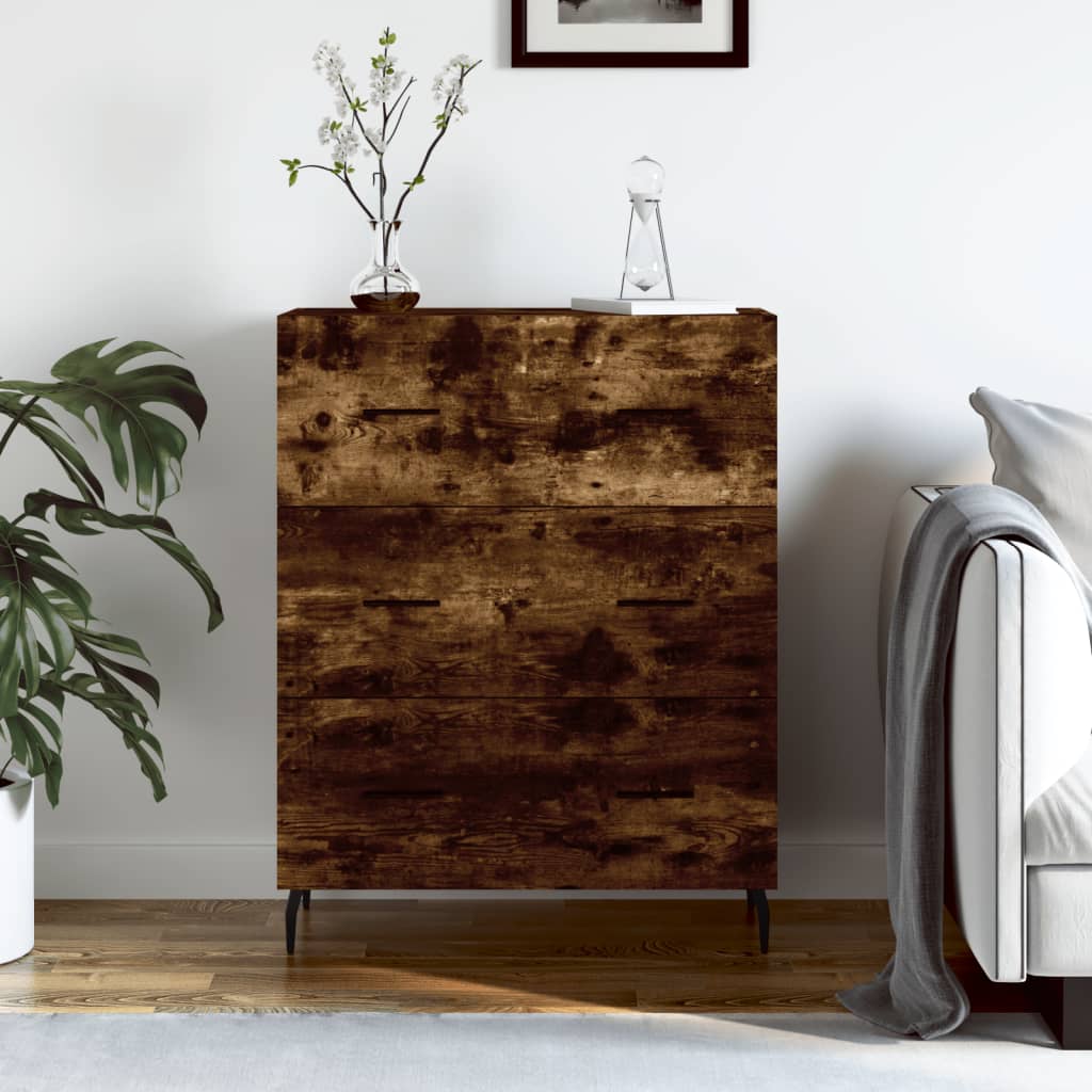 Credenza Rovere Fumo 69,5x34x90 cm in Legno Multistrato - homemem39