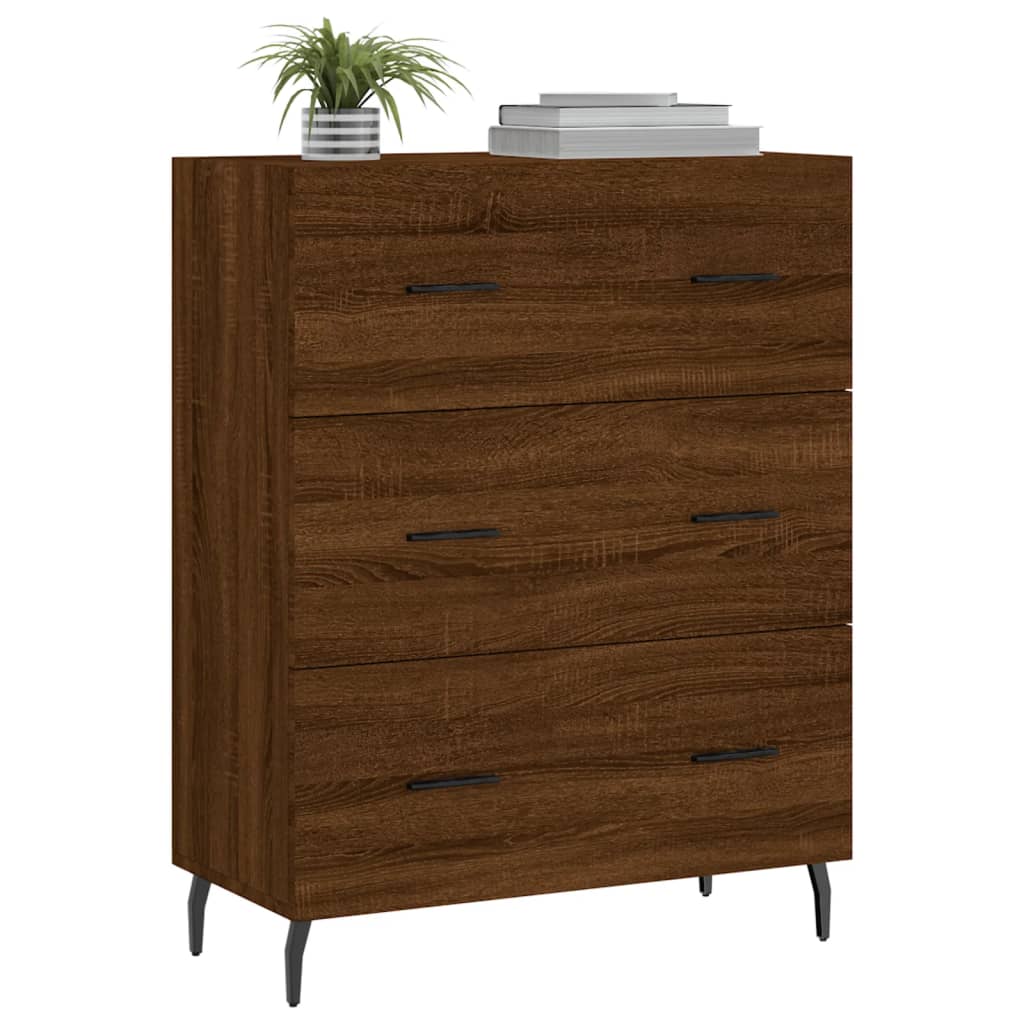 Credenza Rovere Marrone 69,5x34x90 cm in Legno Multistrato - homemem39