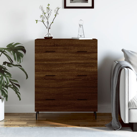 Credenza Rovere Marrone 69,5x34x90 cm in Legno Multistrato - homemem39