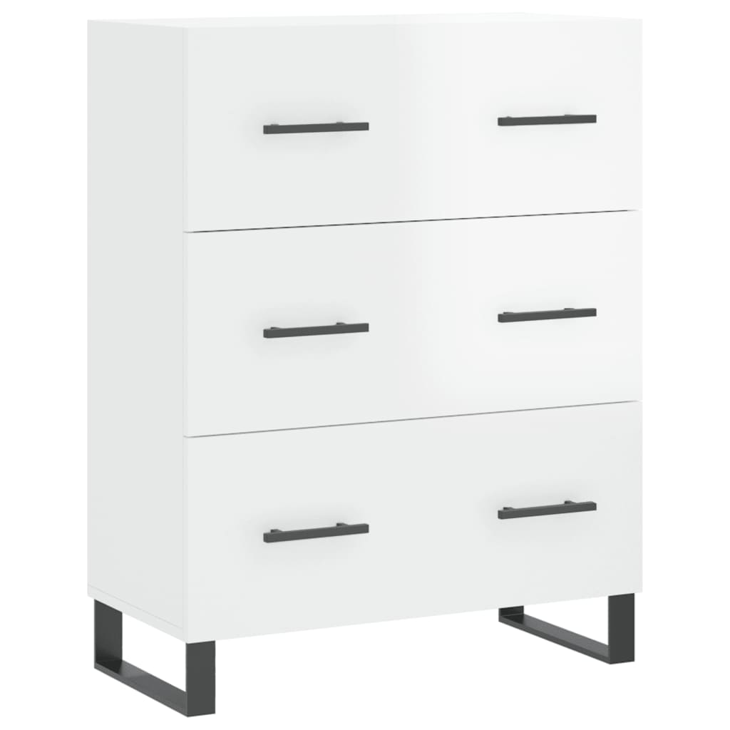 Credenza 69,5x34x90 cm in Legno Multistrato Bianco Lucido - homemem39