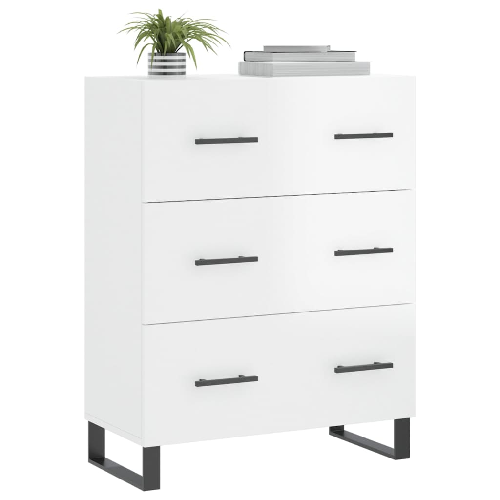 Credenza 69,5x34x90 cm in Legno Multistrato Bianco Lucido - homemem39