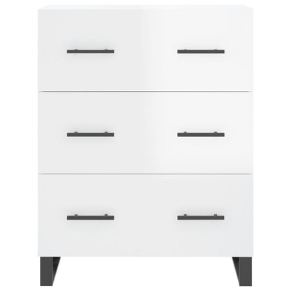 Credenza 69,5x34x90 cm in Legno Multistrato Bianco Lucido - homemem39