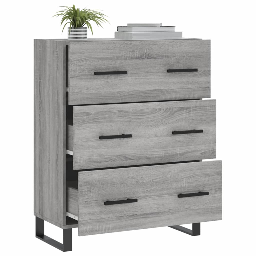 Credenza Grigio Sonoma 69,5x34x90 cm in Legno Multistrato - homemem39