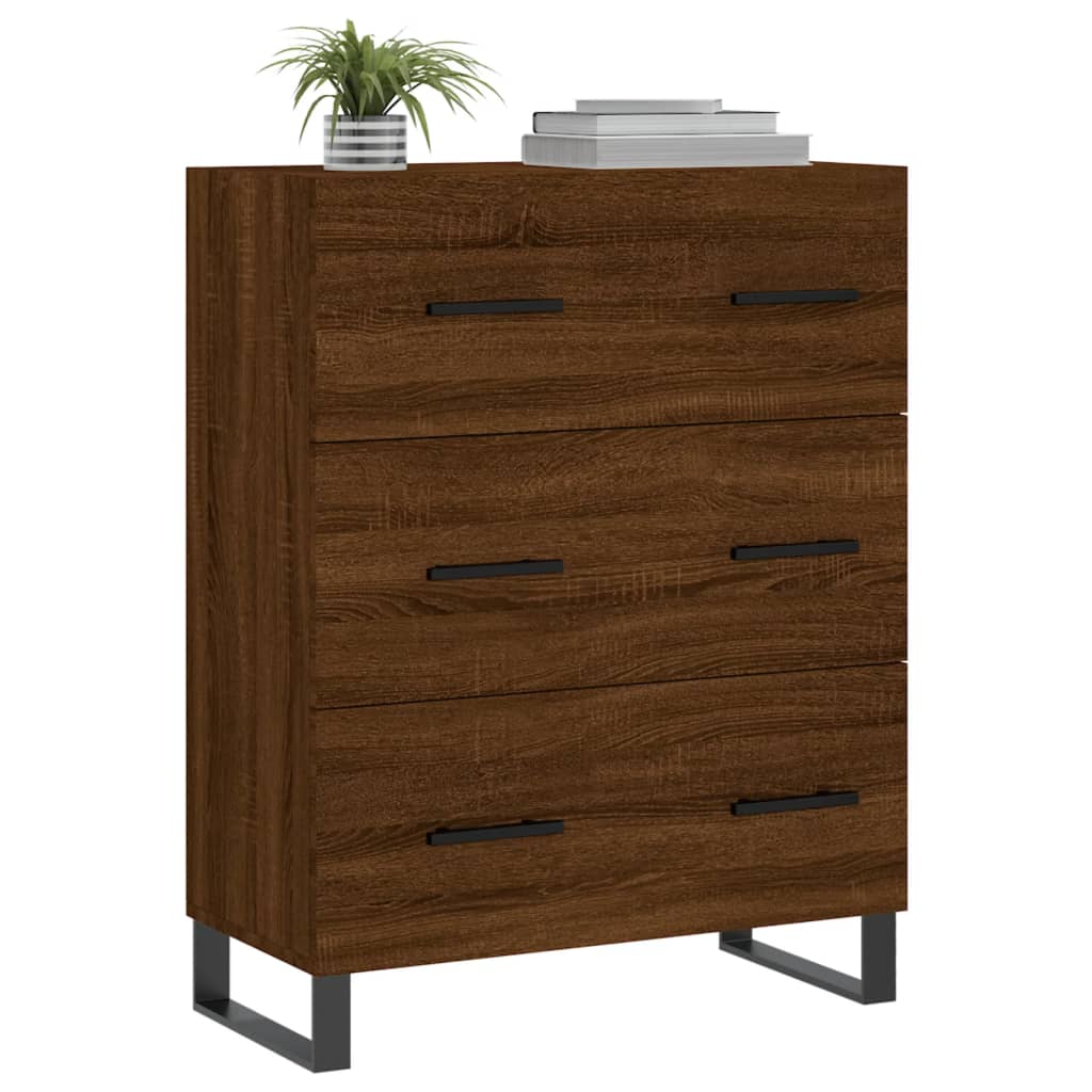 Credenza Rovere Marrone 69,5x34x90 cm in Legno Multistrato - homemem39