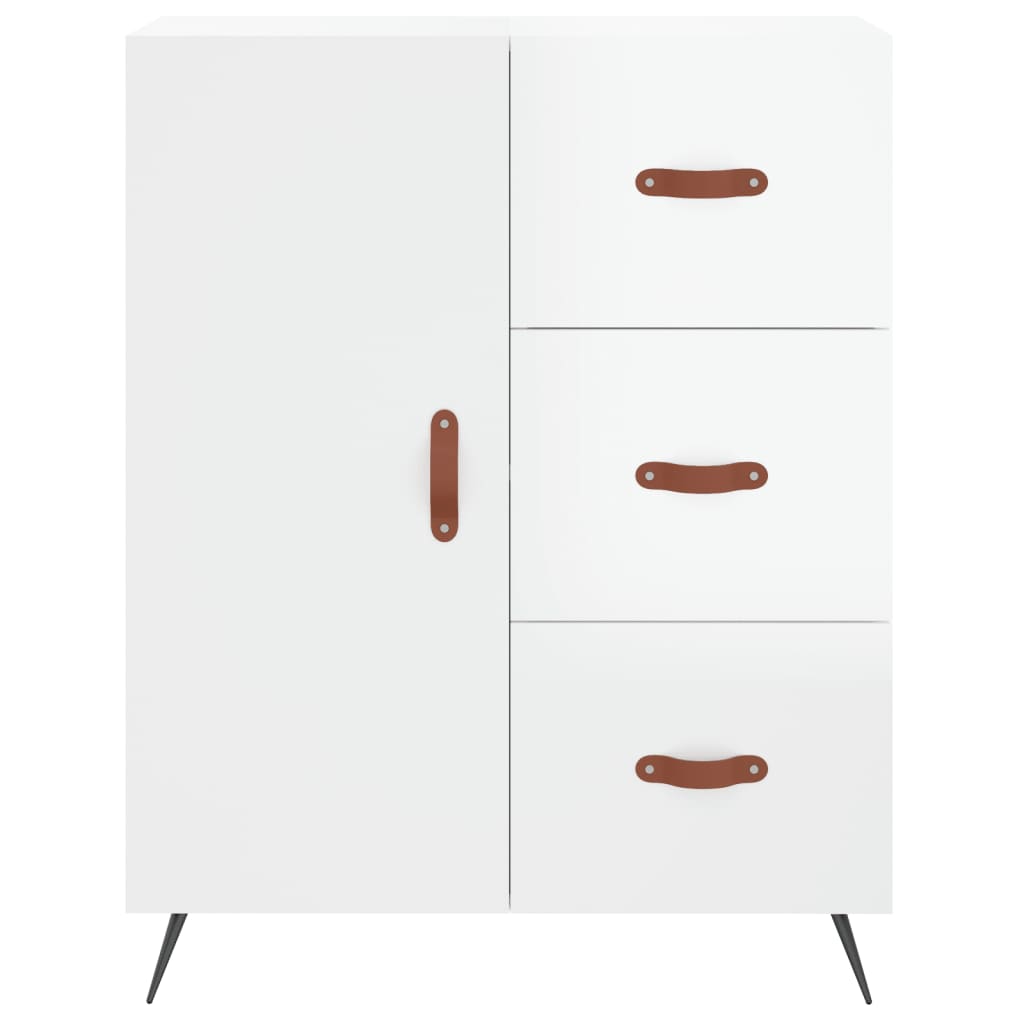 Credenza 69,5x34x90 cm in Legno Multistrato Bianco Lucido - homemem39