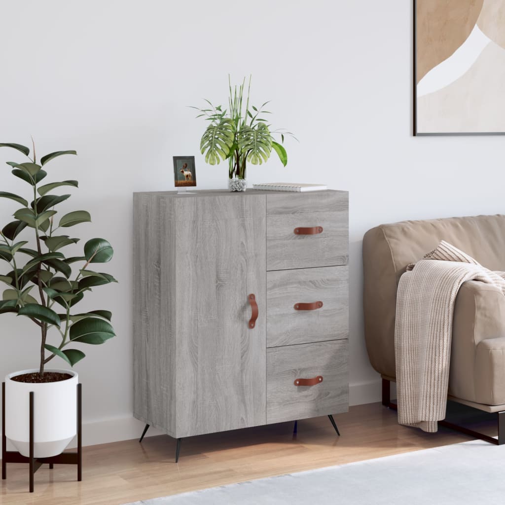 Credenza Grigio Sonoma 69,5x34x90 cm in Legno Multistrato - homemem39