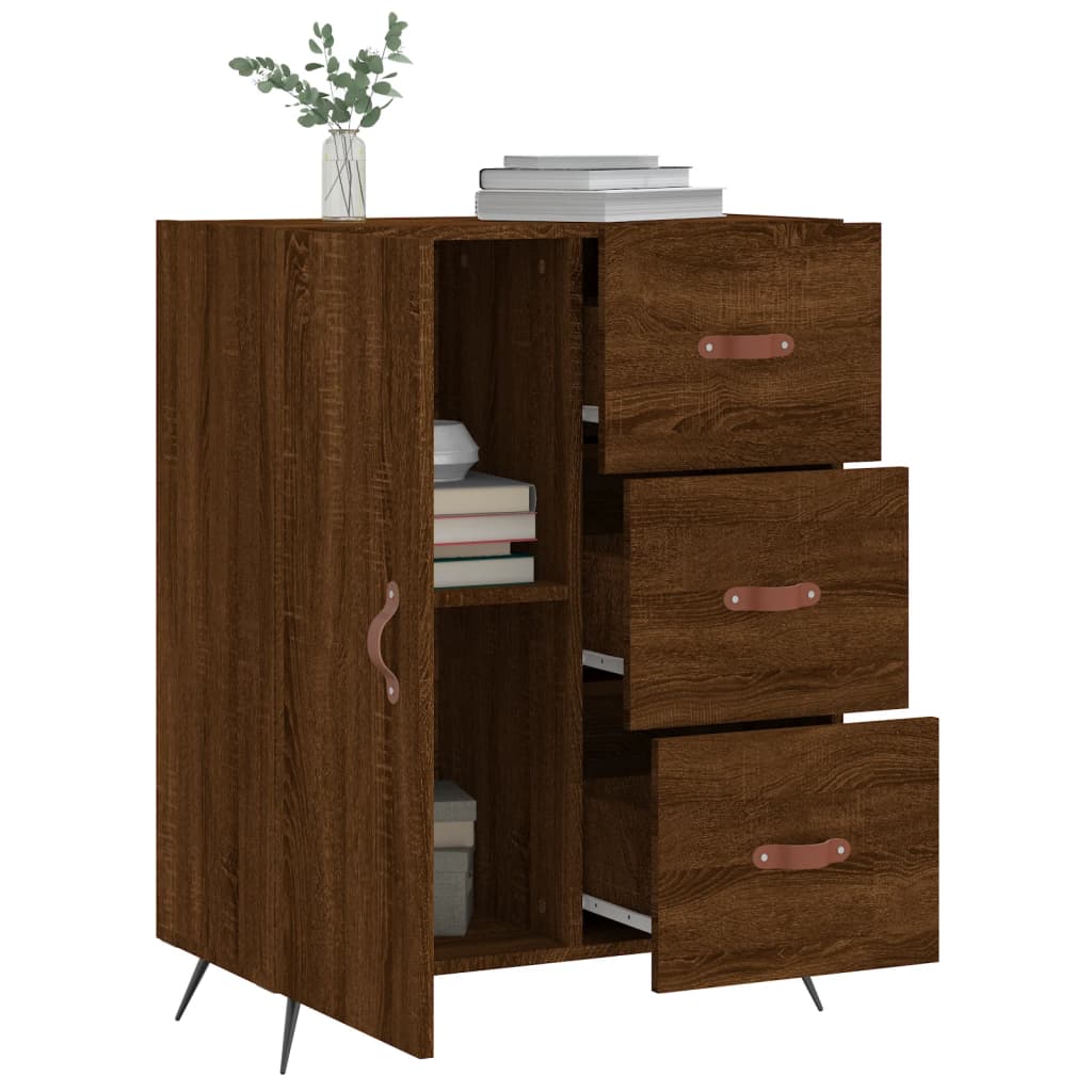 Credenza Rovere Marrone 69,5x34x90 cm in Legno Multistrato - homemem39