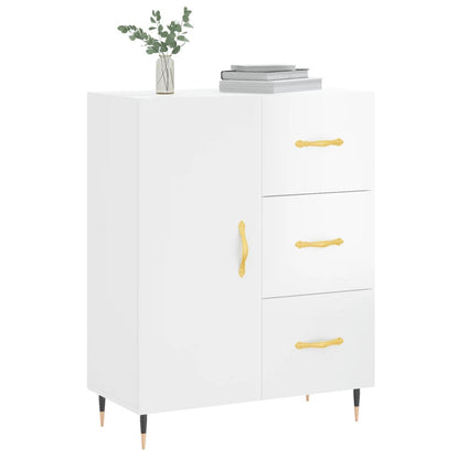 Credenza 69,5x34x90 cm in Legno Multistrato Bianco Lucido - homemem39