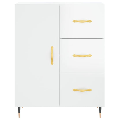 Credenza 69,5x34x90 cm in Legno Multistrato Bianco Lucido - homemem39