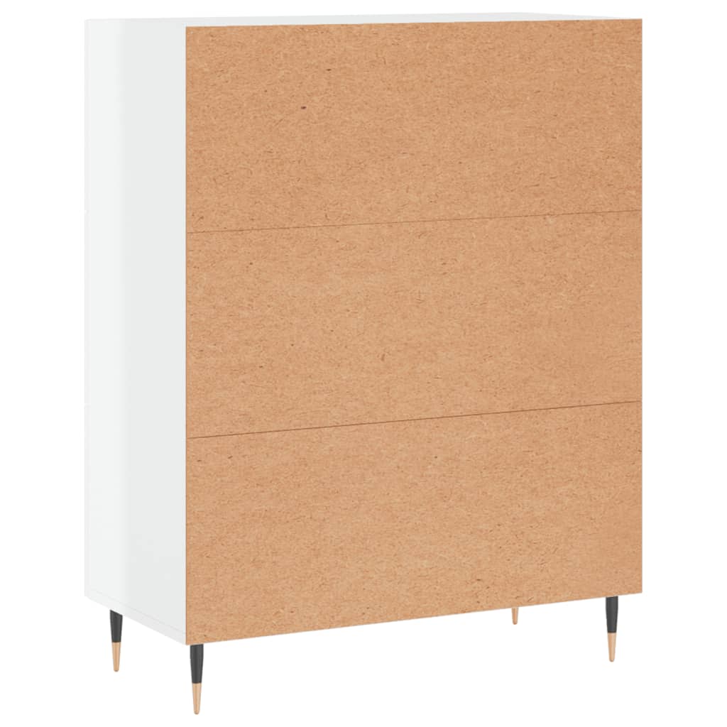 Credenza 69,5x34x90 cm in Legno Multistrato Bianco Lucido - homemem39