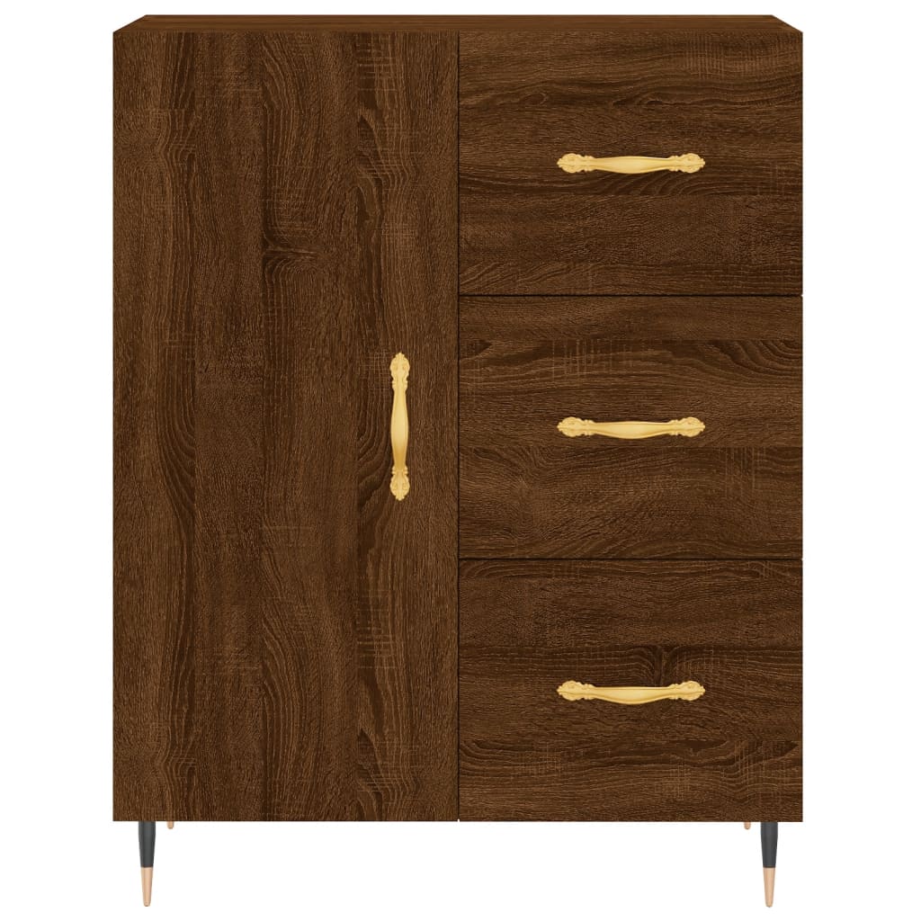 Credenza Rovere Marrone 69,5x34x90 cm in Legno Multistrato - homemem39