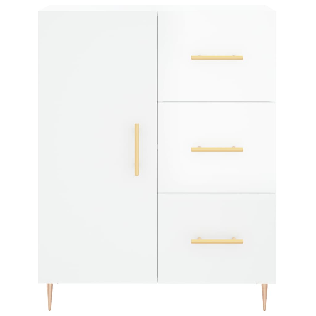 Credenza 69,5x34x90 cm in Legno Multistrato Bianco Lucido - homemem39