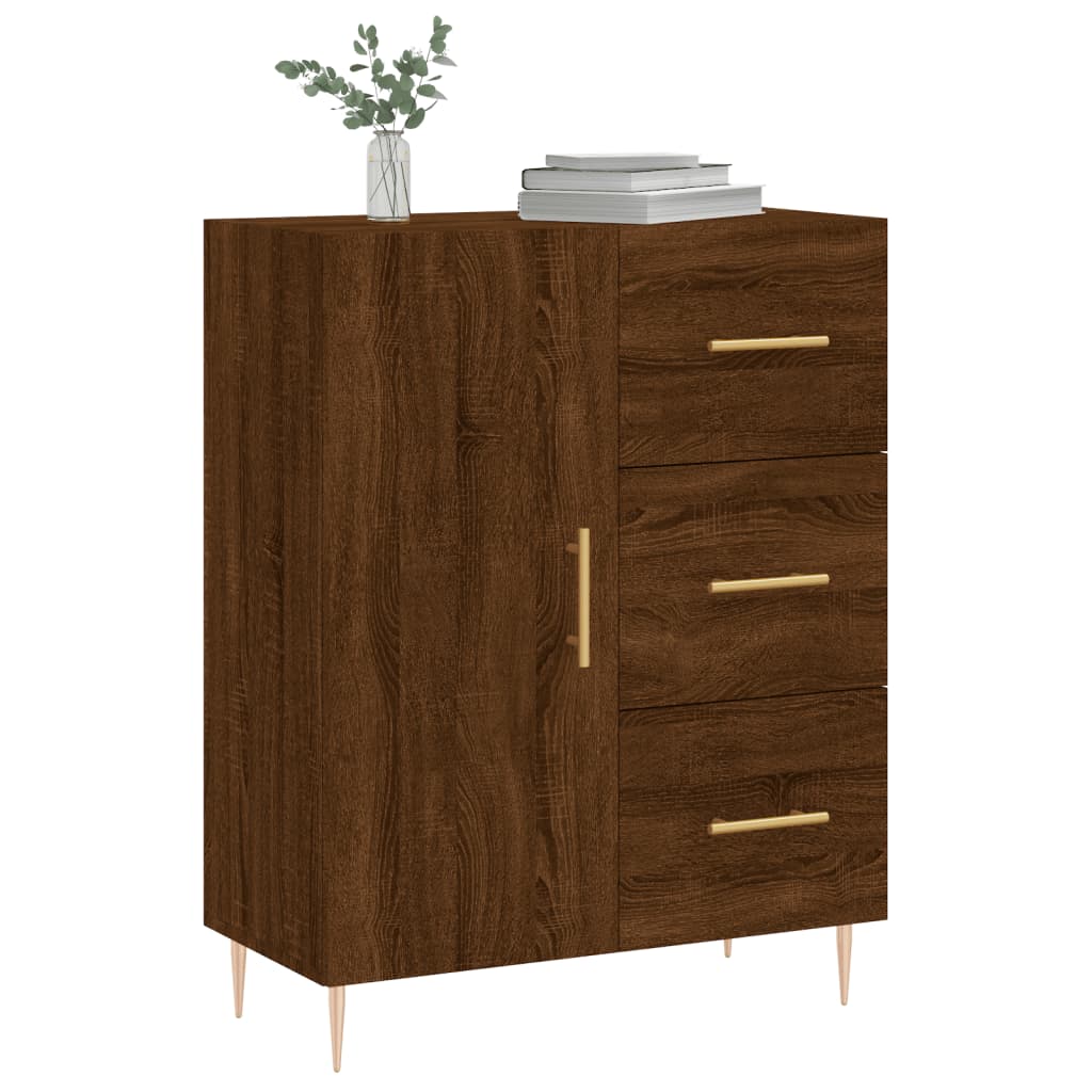 Credenza Rovere Marrone 69,5x34x90 cm in Legno Multistrato - homemem39