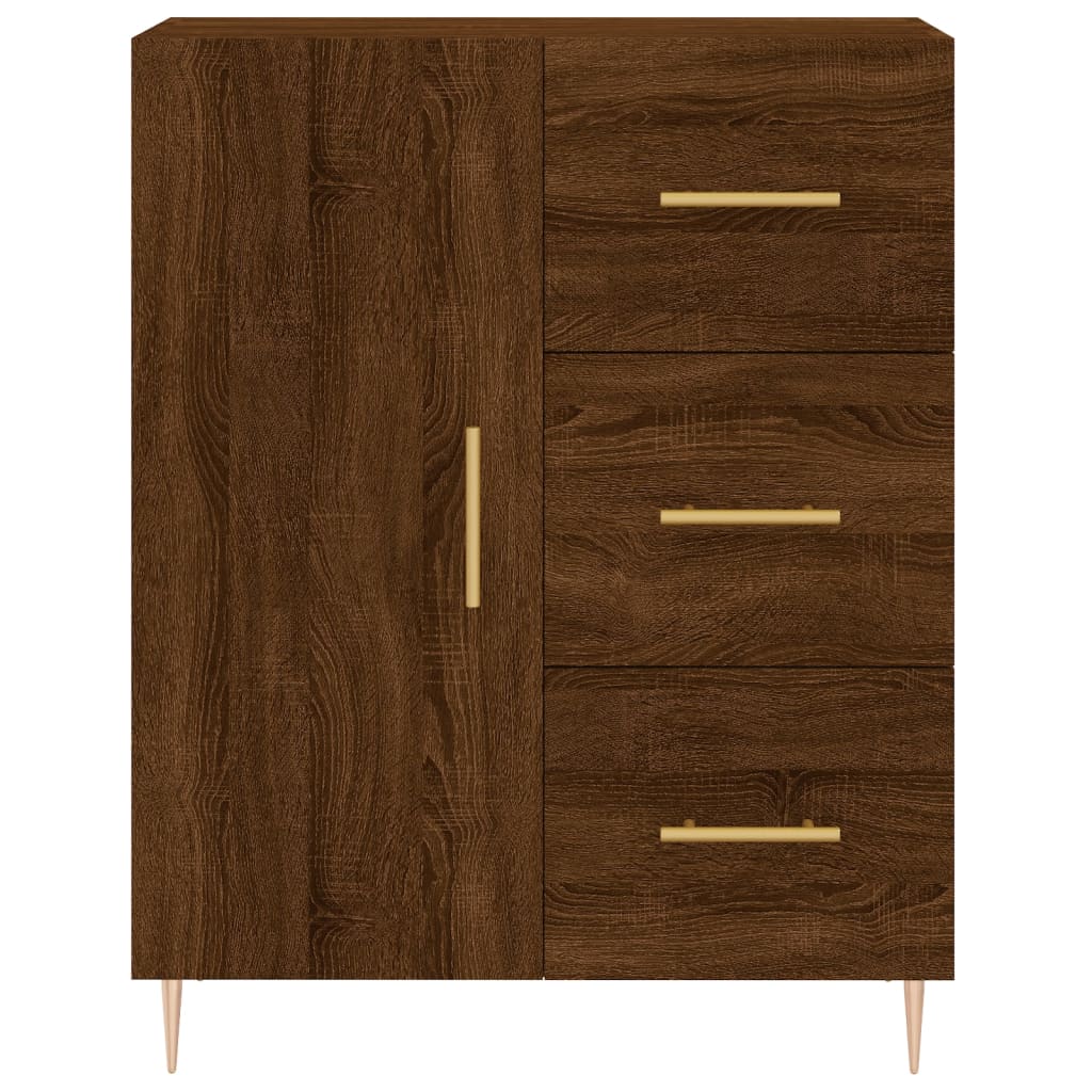 Credenza Rovere Marrone 69,5x34x90 cm in Legno Multistrato - homemem39