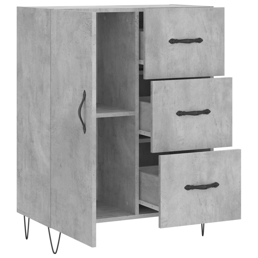 Credenza Grigio Cemento 69,5x34x90 cm in Legno Multistrato - homemem39