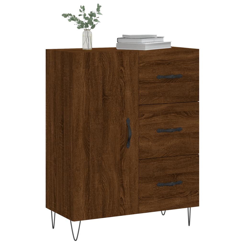 Credenza Rovere Marrone 69,5x34x90 cm in Legno Multistrato - homemem39