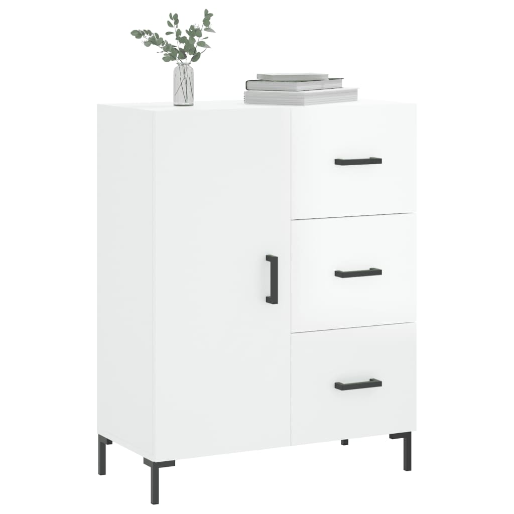 Credenza 69,5x34x90 cm in Legno Multistrato Bianco Lucido - homemem39