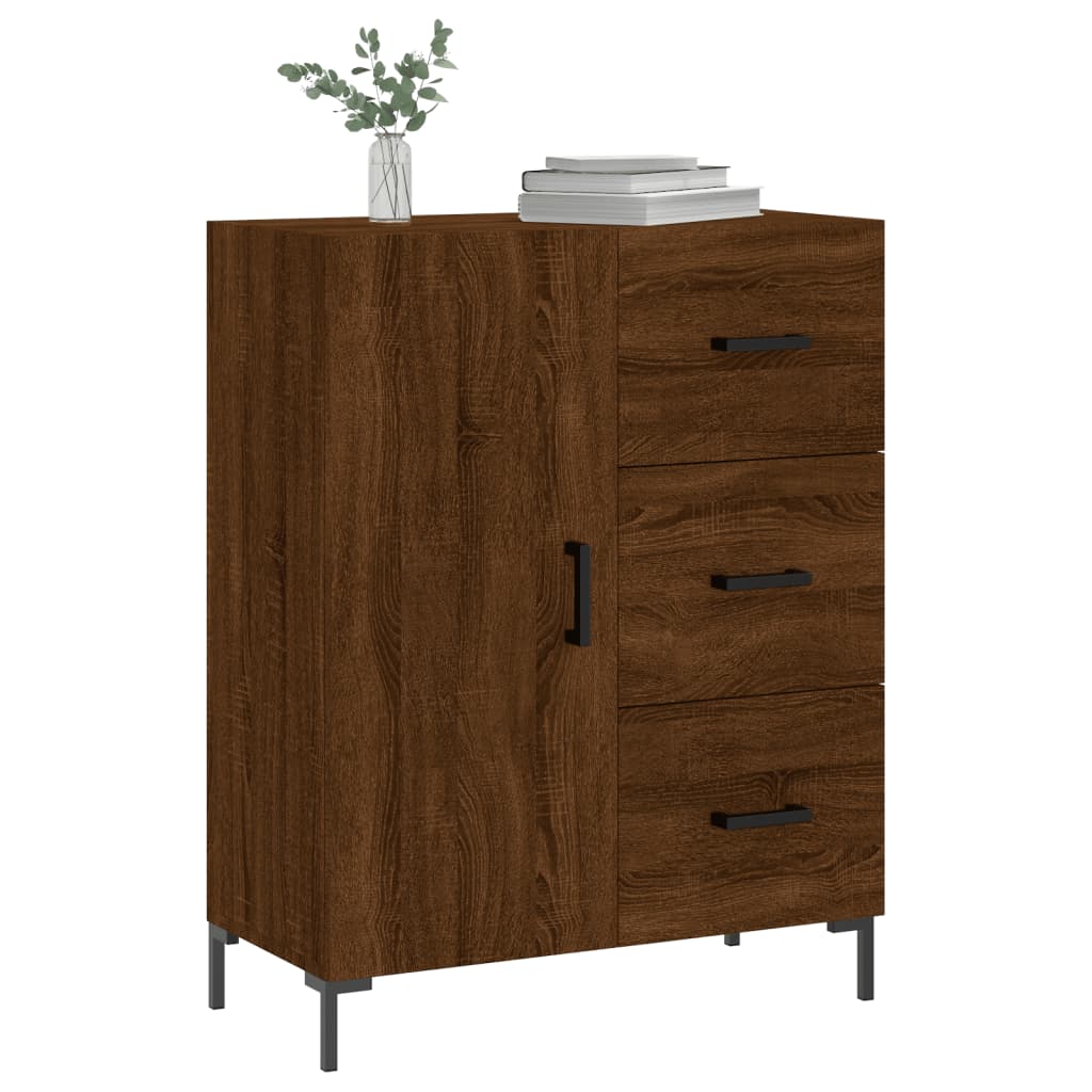 Credenza Rovere Marrone 69,5x34x90 cm in Legno Multistrato - homemem39