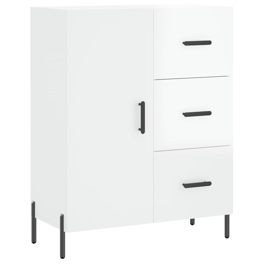 Credenza 69,5x34x90 cm in Legno Multistrato Bianco Lucido - homemem39