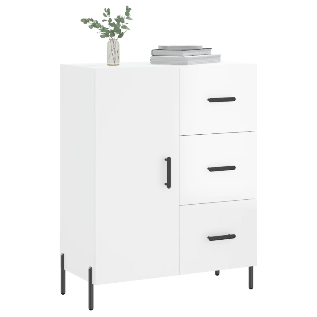 Credenza 69,5x34x90 cm in Legno Multistrato Bianco Lucido - homemem39