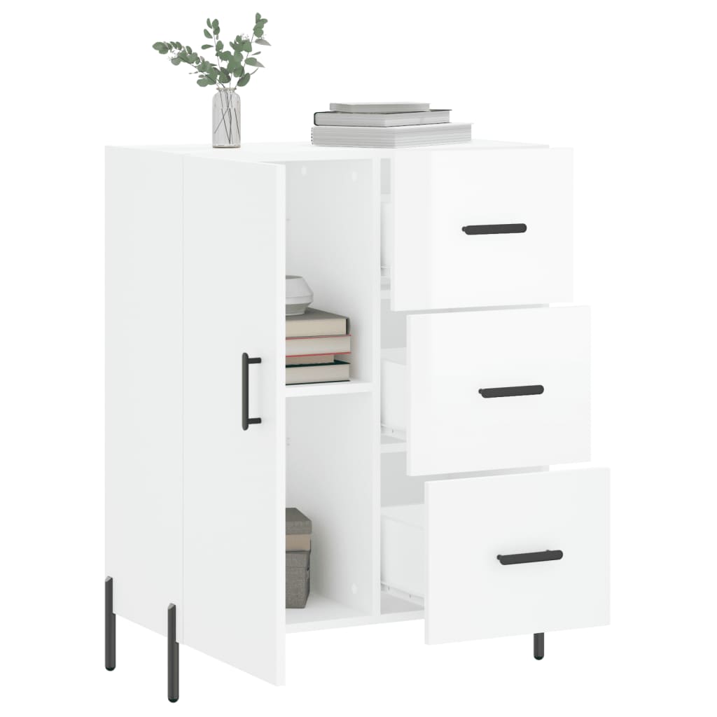 Credenza 69,5x34x90 cm in Legno Multistrato Bianco Lucido - homemem39