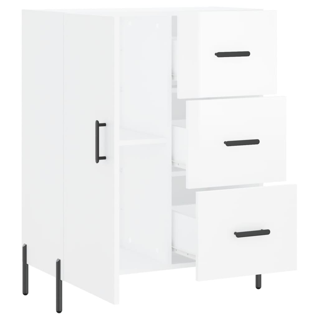 Credenza 69,5x34x90 cm in Legno Multistrato Bianco Lucido - homemem39