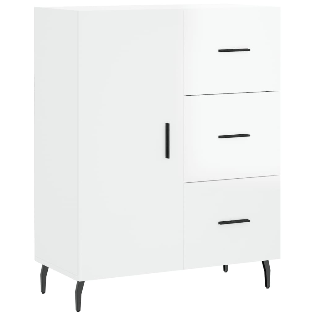 Credenza 69,5x34x90 cm in Legno Multistrato Bianco Lucido - homemem39