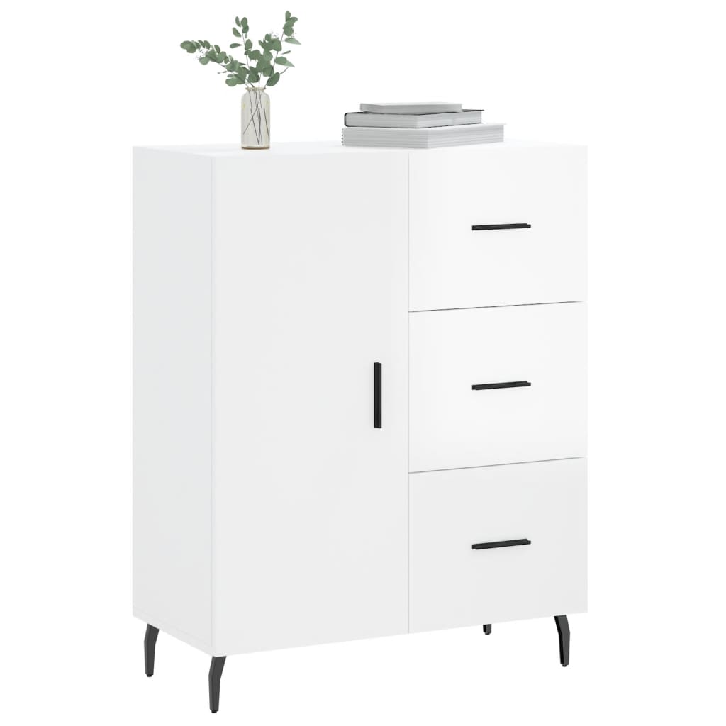 Credenza 69,5x34x90 cm in Legno Multistrato Bianco Lucido - homemem39