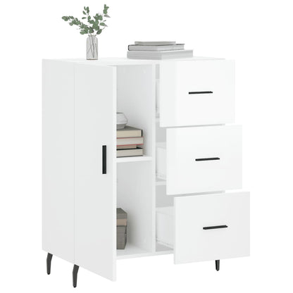 Credenza 69,5x34x90 cm in Legno Multistrato Bianco Lucido - homemem39