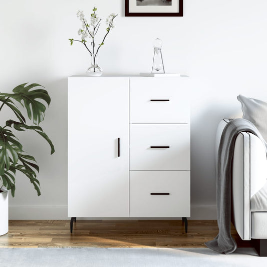 Credenza 69,5x34x90 cm in Legno Multistrato Bianco Lucido - homemem39