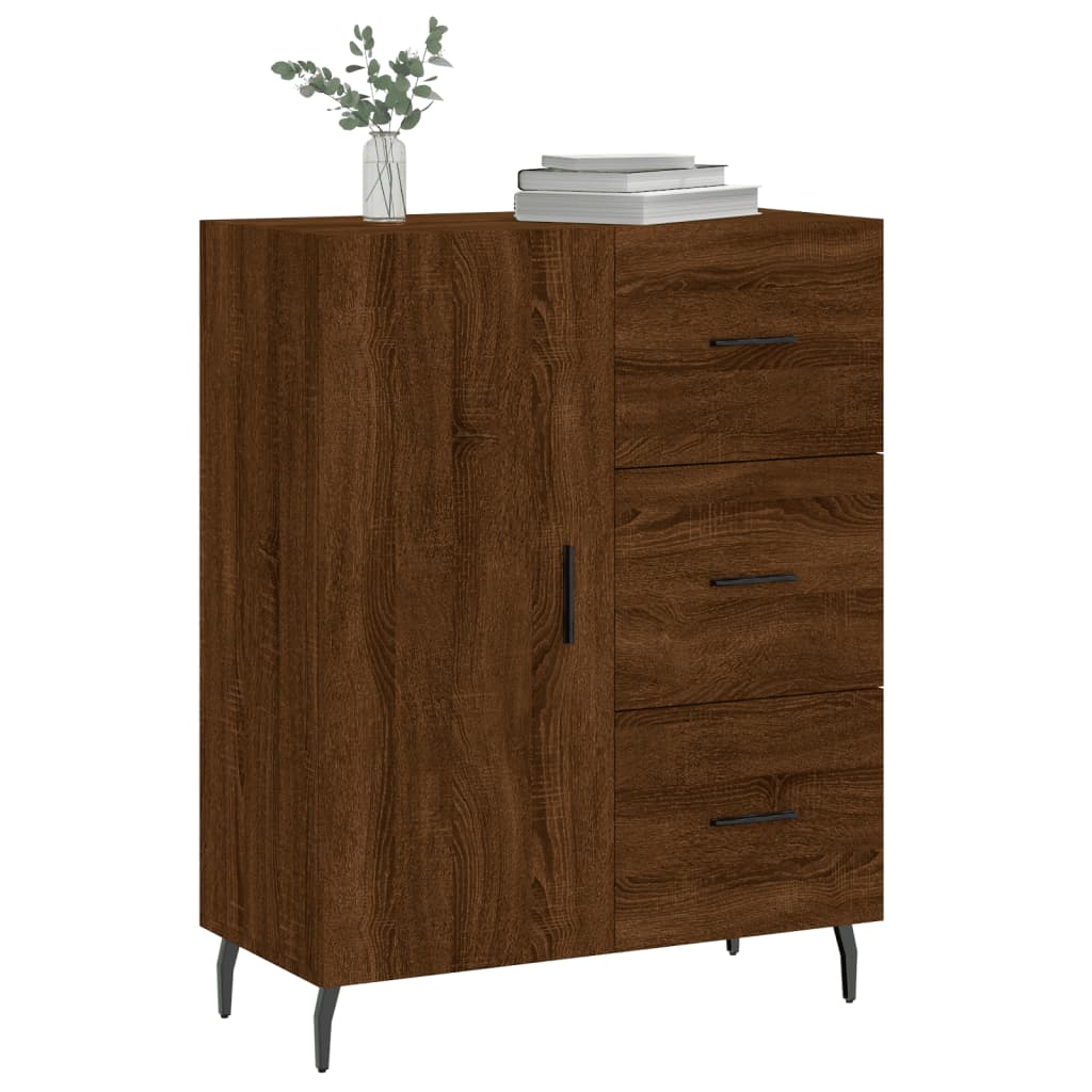 Credenza Rovere Marrone 69,5x34x90 cm in Legno Multistrato - homemem39