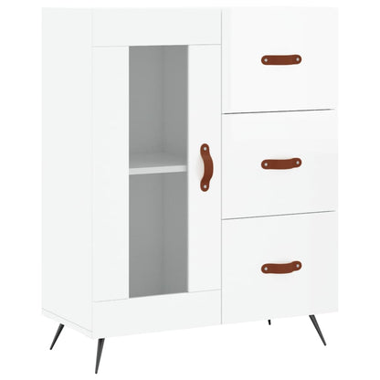 Credenza 69,5x34x90 cm in Legno Multistrato Bianco Lucido - homemem39