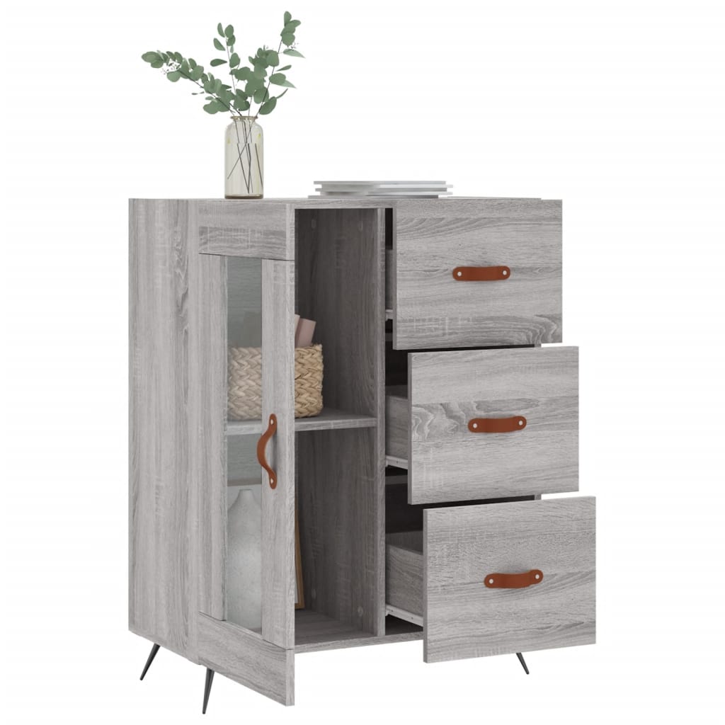 Credenza Grigio Sonoma 69,5x34x90 cm in Legno Multistrato - homemem39