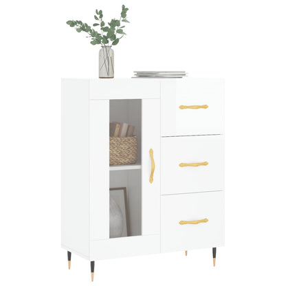 Credenza 69,5x34x90 cm in Legno Multistrato Bianco Lucido - homemem39