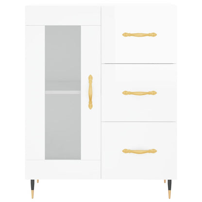 Credenza 69,5x34x90 cm in Legno Multistrato Bianco Lucido - homemem39