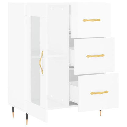 Credenza 69,5x34x90 cm in Legno Multistrato Bianco Lucido - homemem39