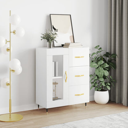 Credenza 69,5x34x90 cm in Legno Multistrato Bianco Lucido - homemem39